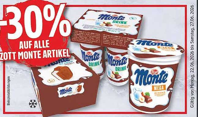 -30% AUF ALLE ZOTT MONTE ARTIKEL