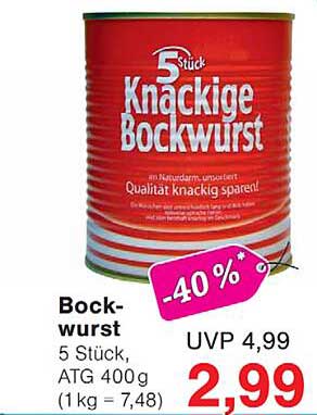 5 Stück Knackige Bockwurst