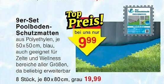9er-Set Poolbodenschutzmatten