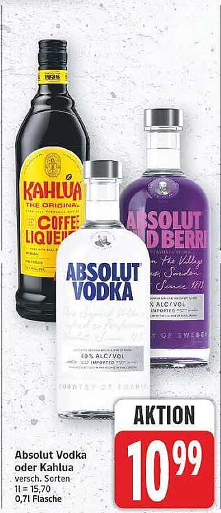 Absolut Vodka oder Kahlua
