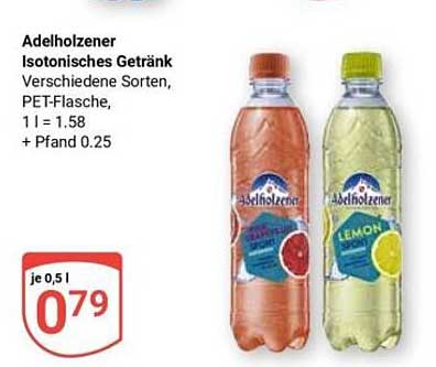 Adelholzener Isotonisches Getränk Verschiedene Sorten, PET-Flasche, 1 l = 1.58 + Pfand 0.25