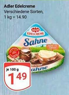 Adler Edelcreme Verschiedene Sorten, 1 kg = 14.90