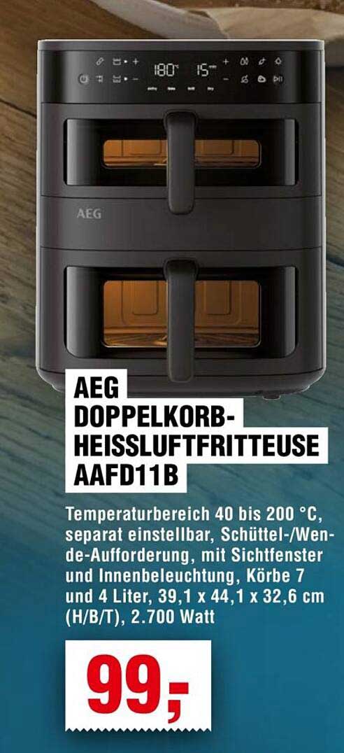 AEG DOPPELKORB-HEISSLUFTFRITTEUSE AAFD11B