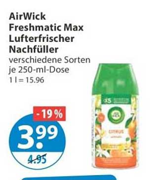 AirWick Freshmatic Max Lufterfrischer Nachfüller verschiedene Sorten je 250-ml-Dose 1 l = 15.96