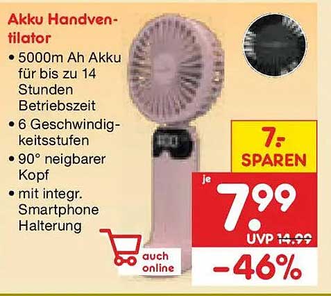Akku Handven-tilator