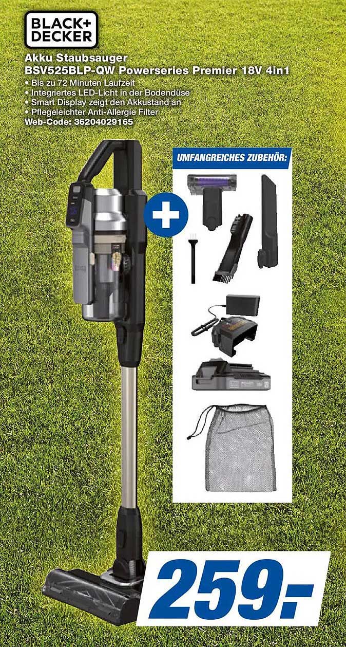 Akku Staubsauger BSV525BLP-QW Powerseries Premier 18V 4in1