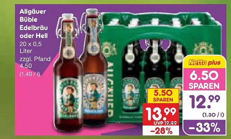 Allgäuer Büble Edelbräu oder Hell
