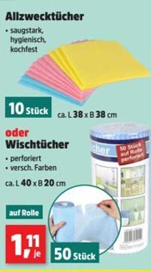 Allzwecktücher oder Wischtücher