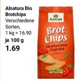 Alnatura Bio Brotchips Verschiedene Sorten, 1 kg = 16.90 je 100 g