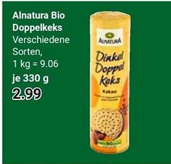 Alnatura Bio Doppelkeks Verschiedene Sorten, 1 kg = 9.06 je 330 g