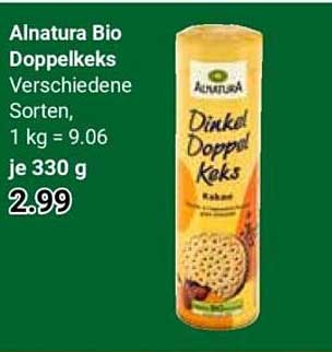 Alnatura Bio Doppelkeks Verschiedene Sorten, 1 kg = 9.06 je 330 g