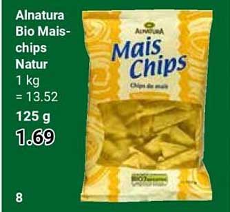 Alnatura Bio Mais-chips Natur 1 kg = 13.52 125 g