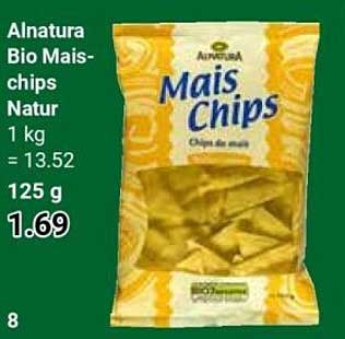 Alnatura Bio Mais-chips Natur 1 kg = 13.52 125 g