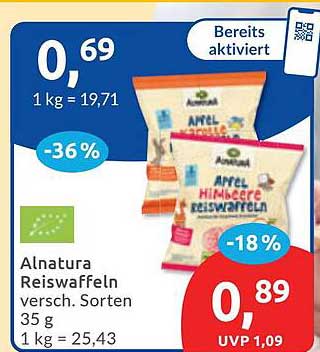 Alnatura Reiswaffeln versch. Sorten 35 g