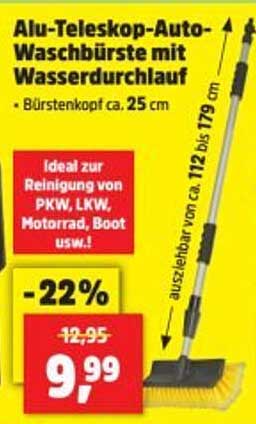 Alu-Teleskop-Auto-Waschbürste mit Wasserdurchlauf