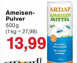 Ameisen-Pulver 500 g (1 kg = 27,98)