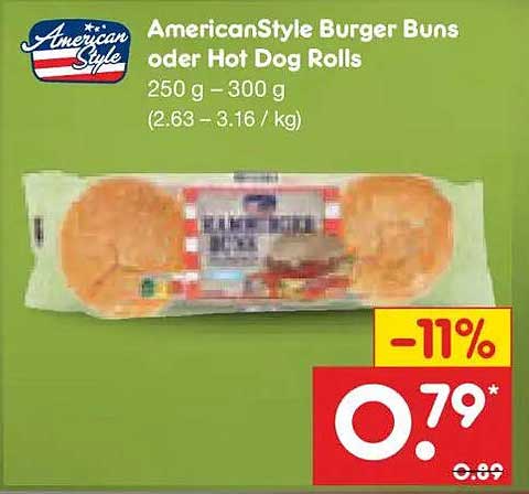 AmericanStyle Burger Buns oder Hot Dog Rolls