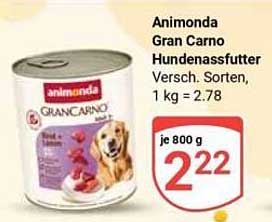 Animonda Gran Carno Hundenassfutter Versch. Sorten, 1 kg = 2.78