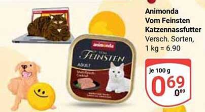 Animonda Vom Feinsten Katzennassfutter Versch. Sorten, 1 kg = 6.90