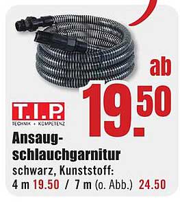 Ansaugschlauchgarnitur schwarz, Kunststoff. 4 m 19.50 / 7 m (0. Abb.) 24.50