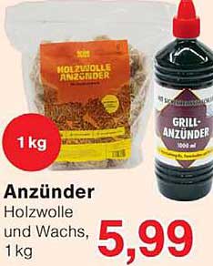 Anzünder Holzwolle und Wachs, 1 kg