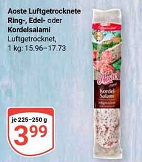 Aoste Luftgetrocknete Ring-, Edel- oder Kordelsalami