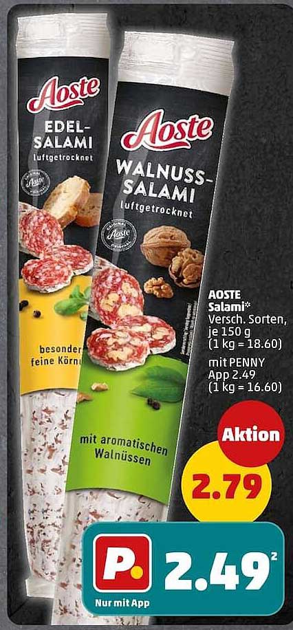 AOSTE Salami* Versch. Sorten, je 150 g