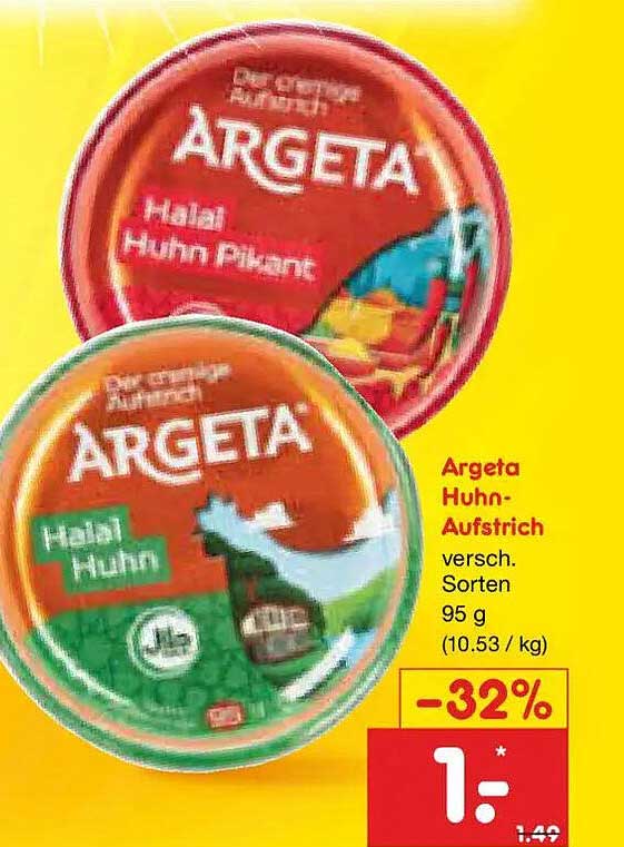 Argeta Huhn-Aufstrich versch. Sorten 95 g