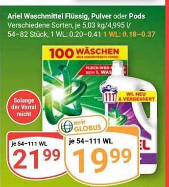 Ariel Waschmittel Flüssig, Pulver oder Pods