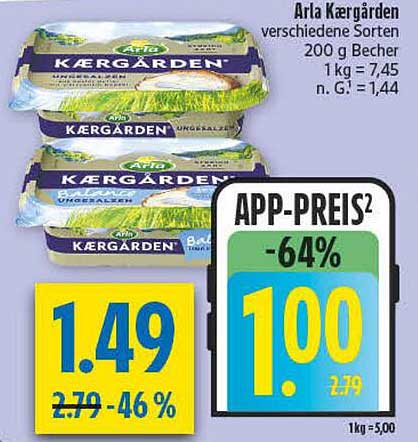 Arla Kærgården verschiedene Sorten 200 g Becher