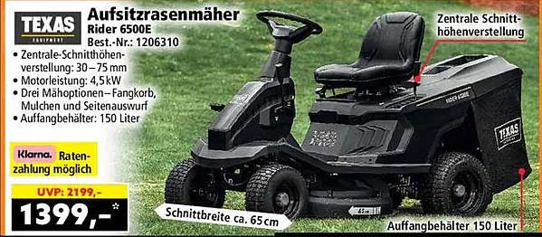 Aufsitzrasenmäher Rider 6500E