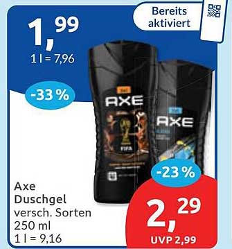 Axe Duschgel versch. Sorten 250 ml