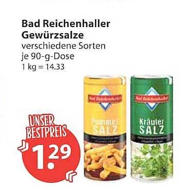 Bad Reichenhaller Gewürzsalze verschiedene Sorten je 90-g-Dose