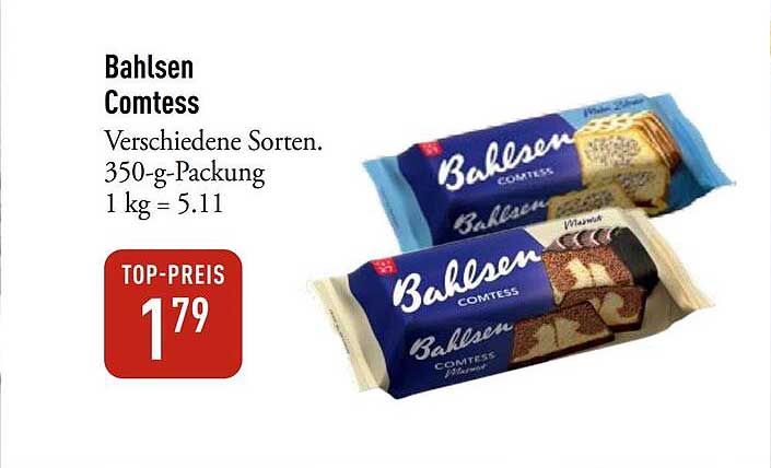 Bahlsen Comtess Verschiedene Sorten. 350-g-Packung 1 kg = 5.11