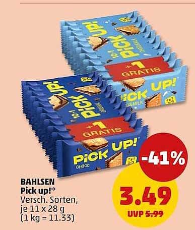 BAHLSEN Pick up! Versch. Sorten, je 11 x 28 g (1 kg = 11.33)