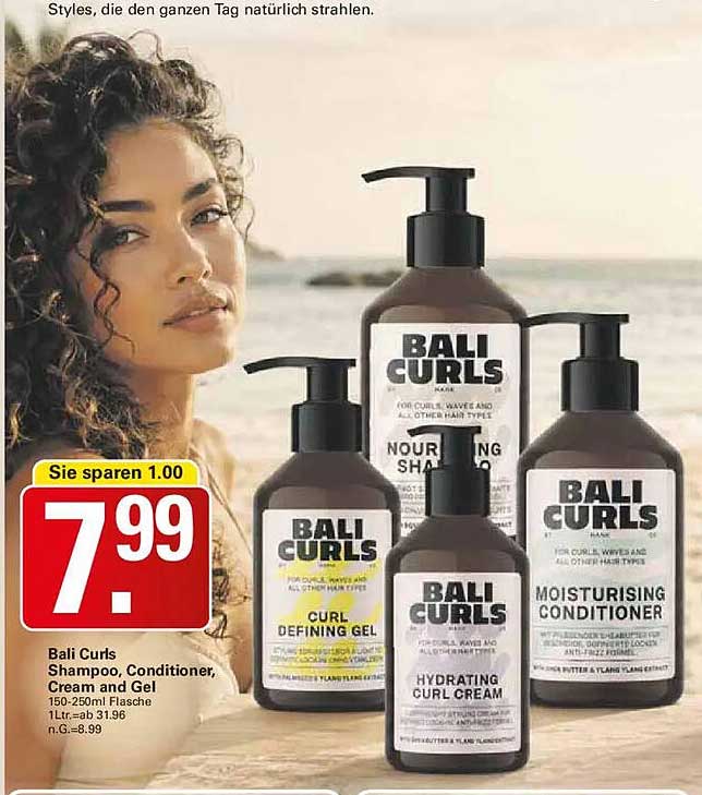 Bali Curls Shampoo, Conditioner, Cream and Gel