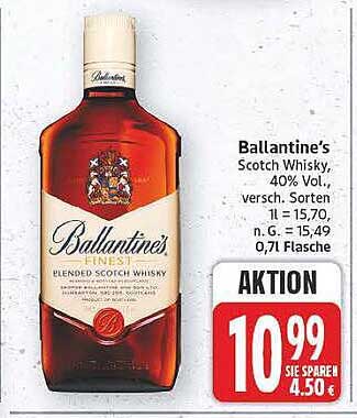 Ballantine's Scotch Whisky, 40% Vol., versch. Sorten