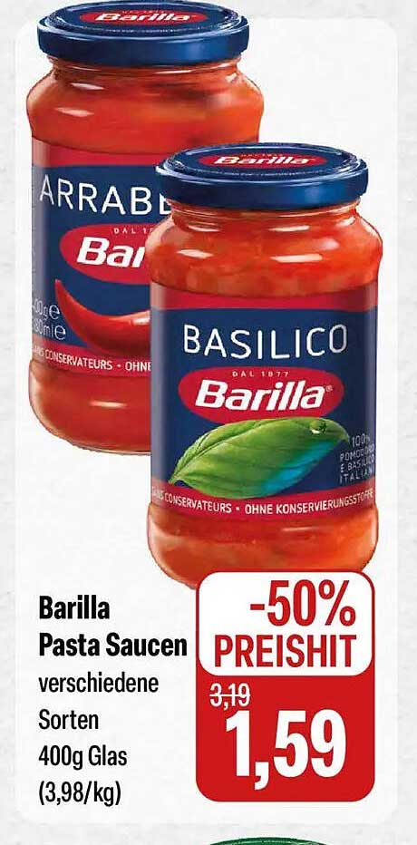 Barilla Pasta Saucen verschiedene Sorten 400g Glas (3,98/kg)