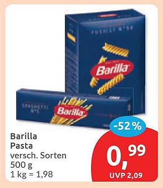 Barilla Pasta versch. Sorten 500 g 1 kg = 1,98