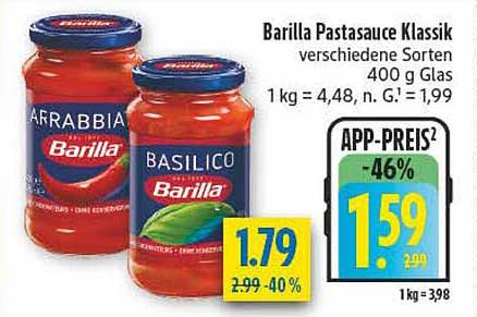 Barilla Pastasauce Klassik verschiedene Sorten 400 g Glas
