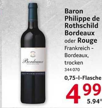 Baron Philippe de Rothschild Bordeaux oder Rouge Frankreich - Bordeaux, trocken 344 070 0,75-l-Flasche