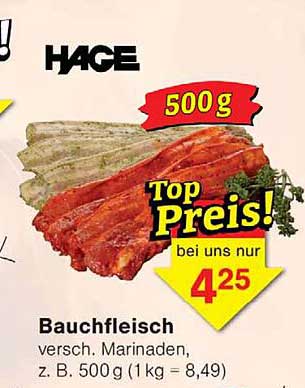 Bauchfleisch versch. Marinaden, z. B. 500 g (1 kg = 8,49)