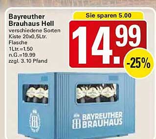 Bayreuther Brauhaus Hell verschiedene Sorten