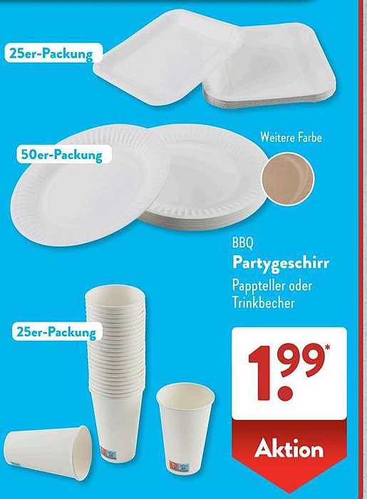 BBQ Partygeschirr Pappteller oder Trinkbecher