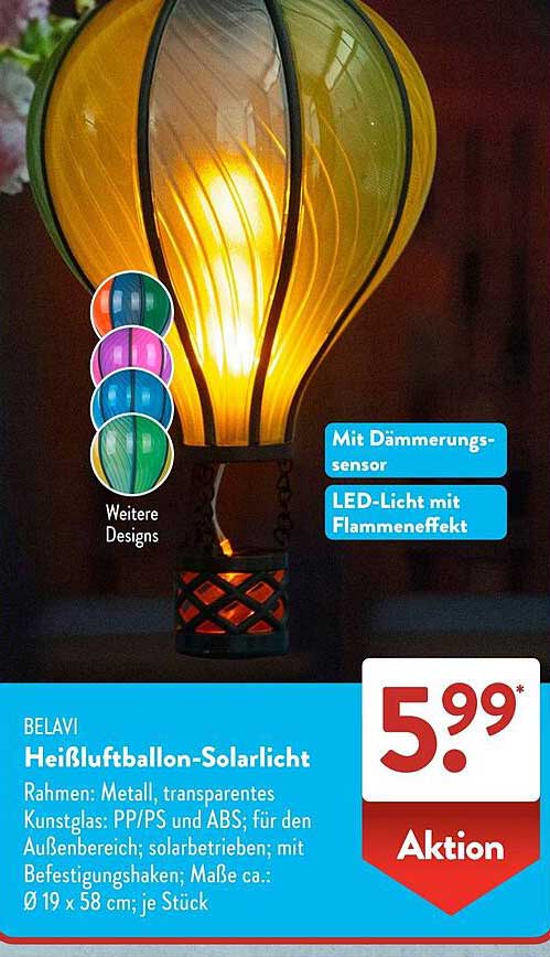 BELAVI Heißluftballon-Solarlicht