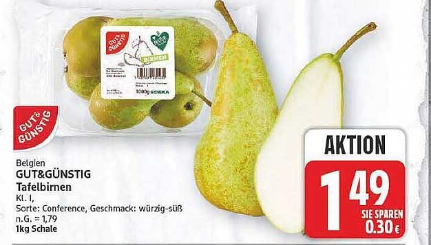 Belgien GUT&GÜNSTIG Tafelbirnen