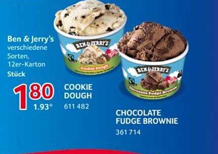Ben & Jerry's verschiedene Sorten, 12er-Karton Stück
