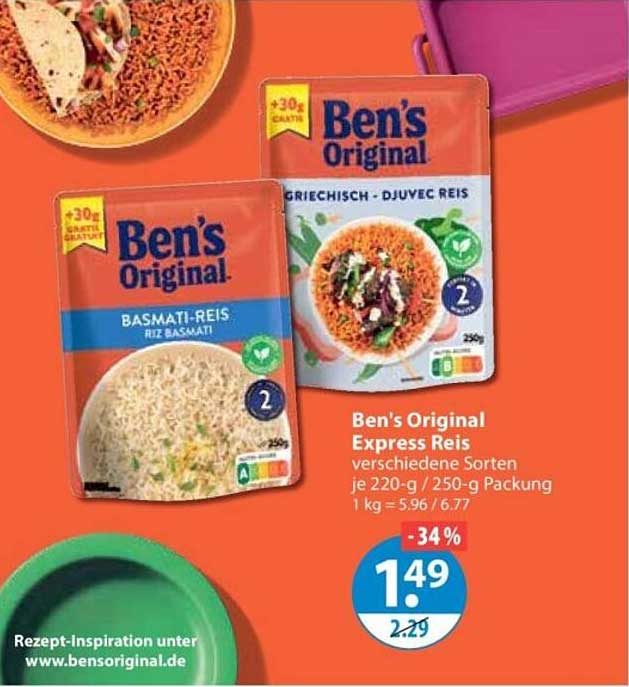 Ben's Original Express Reis verschiedene Sorten je 220-g / 250-g Packung