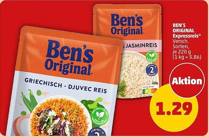 BEN'S ORIGINAL Expressreis* Versch. Sorten je 220 g (1 kg = 5.86)