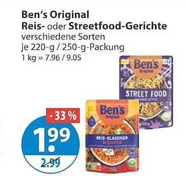 Ben's Original Reis- oder Streetfood-Gerichte